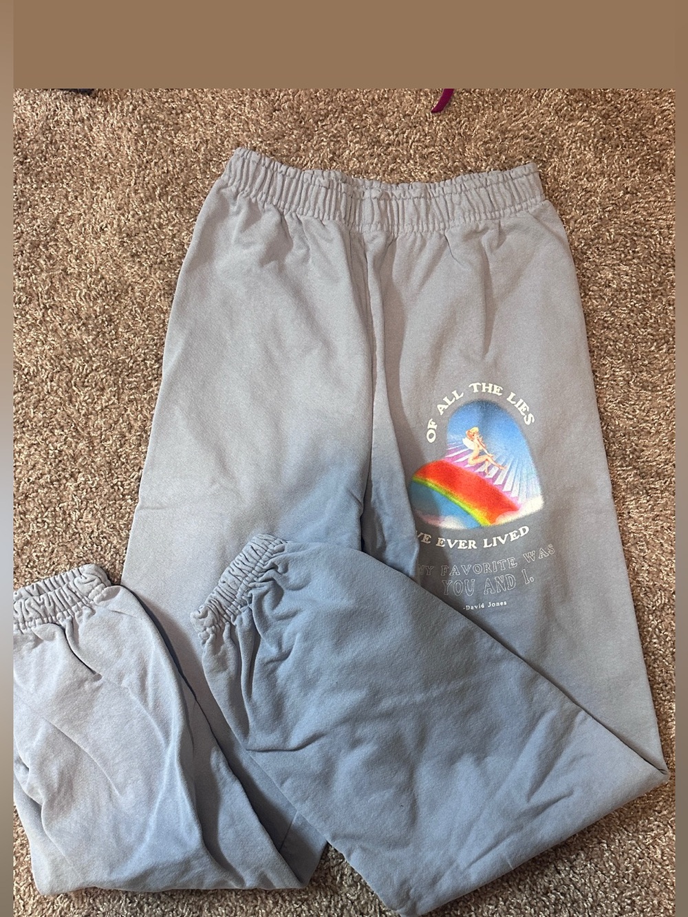 Boys Lie Graphic Sweatpants with Rainbow Detail